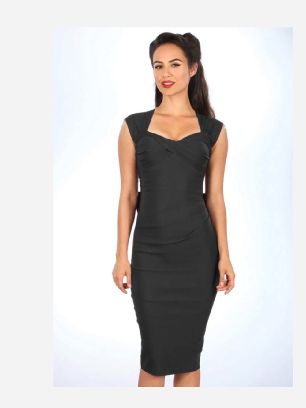 Stop Staring Navy Blue Love Wiggle Pin Up Dress L New